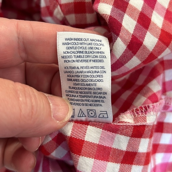 IZOD Red Pink Gingham button down shirt size XXL picnic vacation preppy - Picture 9 of 12